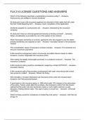 FLA 214 LICENSE QUESTIONS AND ANSWERS