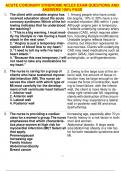 ACUTE CORONARY SYNDROME NCLEX EXAM QUESTIONS AND ANSWERS 100&percnt; PASS