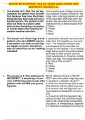 DISASTER NURSING- NCLEX EXAM QUESTIONS AND ANSWERS GRADED A&plus;