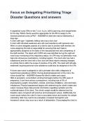 Focus on Delegating Prioritizing Triage Disaster Questions and Detailed Correct Answers Latest Updated 2024&sol;2025 &vert; Scored A&plus;