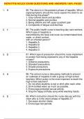 HEPATITIS NCLEX EXAM QUESTIONS AND ANSWERS 100&percnt; PASS&excl;&excl;