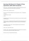 Nursing-102 &lpar;Exam 2&rpar; &sol; Chapter 9 Prep Questions 100&percnt; Well Answered&period;