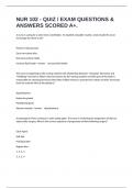 NUR 102 - QUIZ &sol; EXAM QUESTIONS & ANSWERS SCORED A&plus;&period;