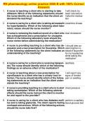 RN pharmacology online practice 2025 B with 100&percnt; Correct Answers