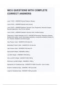 NICU &vert; QUESTIONS & ANSWERS &lpar;VERIFIED&rpar; &vert; LATEST UPDATE &vert; GRADED A&plus;