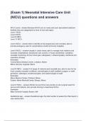 &lpar;Exam 1&rpar; Neonatal Intensive Care Unit &lpar;NICU&rpar; &vert; Questions and Correct Answers With Complete Solutions &vert; Verified &vert; Certified Quality