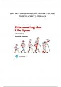 TEST BANK FOR DISCOVERING THE LIFE SPAN&comma; 4TH EDITION ROBERT S&period; FELDMAN