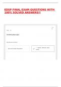 EDSP FINAL EXAM QUESTIONS WITH 100&percnt; SOLVED ANSWERS&excl;&excl;
