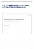 REL 225 EXAM 1 QUESTIONS WITH ACTUAL ANSWERS GRADED A&plus;