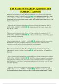 TBS Exam 5 UPDATED Questions and  CORRECT Answers