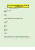 KDCHI Quiz 4 UPDATED ACTUAL Questions and CORRECT Answers