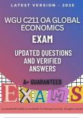 WGU C211 OA Global Economics Exam 2024  2025 Questions and Verified Answers