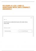 HS EXAM &num;1 &lpar;CH 1 AND 2&rpar; QUESTIONS WITH 100&percnt; CORRECT ANSWERS&excl;&excl;