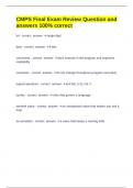 CMPS Final Exam Review Question and answers 100&percnt; correct 