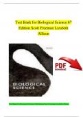 Test Bank for Biological Science 6th Edition Scott Freeman Lizabeth Allison
