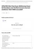 UPDATED ISSA Final Exam 2025&vert;Actual Exam Set Questions And Verified Answers &lpar;Correct solutions&rpar; &vert; Get It 100&percnt; Accurate&excl;&excl;