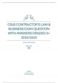 CSLB CONTRACTOR'S LAW &  BUSINESS EXAM QUESTION  WITH ANSWERS GRADED A&plus;  2024&sol;2025 