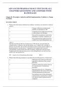ADVANCED PHARMACOLOGY TEST BANK ALL  CHAPTERS QUESTIONS AND ANSWERS WITH  RATIONALES