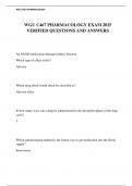 WGU C467 PHARMACOLOGY EXAM 2025 VERIFIED QUESTIONS AND ANSWERS