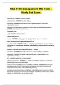 HSA 6115 Management Mid Term - Study Set Exam 