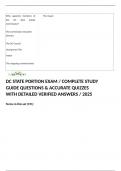 DC STATE PORTION EXAM &sol; COMPLETE STUDY GUIDE QUESTIONS & ACCURATE QUIZZES WITH DETAILED VERIFIED ANSWERS &sol; 2025
