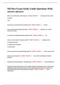 ND Post Exam Study Guide Questions With correct answers 