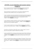 ATI CBC A Level 1 Questions and Accurate Answers Graded A&plus;