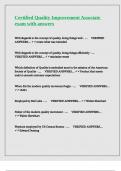 Certified Quality Improvement Associate exam with answers