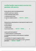 certified quality improvement associate test questions with answers