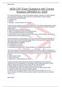 HESI CAT Exam Questions with Correct Answers GRADED A&plus; 2025