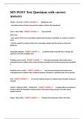 MN POST Test Questions with correct answers 