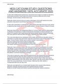HESI CAT EXAM STUDY QUESTIONS AND ANSWERS 100&percnt; ACCURATE 2025