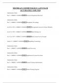 MICHIGAN COSMETOLOGY LAW EXAM ACCURATELY SOLVED