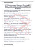 GIA Diamonds and Diamond Grading 2024 Final Actual Exam Questions and Correct Answers