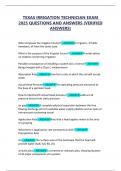 Texas Irrigation Technician Exam 2023 Questions and Answers &lpar;Verified Answers&rpar;
