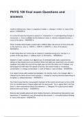 PHY 105 &lpar;Grobe&rpar; Finquestions and answers