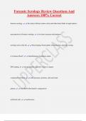 Forensic Serology Review Questions And  Answers 100&percnt; Correct