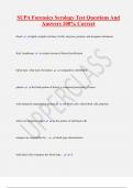 SUPA Forensics Serology Test Questions And  Answers 100&percnt; Correct