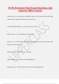 SUPA Forensics Final Exam Questions And  Answers 100&percnt; Correct