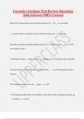 Forensics Serology Test Review Questions  And Answers 100&percnt; Correct
