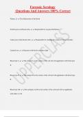 Forensic Serology Questions And Answers 100&percnt; Correct