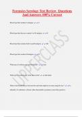 Forensics Serology Test Review Questions  And Answers 100&percnt; Correct