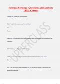 Forensic Serology Questions And Answers  100&percnt; Correct