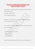 Forensic Serology Test Questions And  Answers 100&percnt; Correct