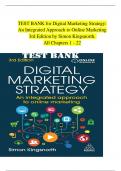 TEST BANK for Digital Marketing Strategy&colon; An Integrated Approach to Online Marketing 3rd Edition by Simon Kingsnorth&period;  All Chapters 1 - 22 
