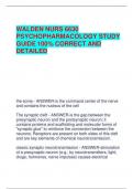 WALDEN NURS 6630 PSYCHOPHARMACOLOGY  100&percnt; CORRECT AND DETAILED