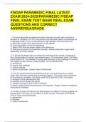 FISDAP PARAMEDIC FINAL LATEST EXAM 2024-2025&sol;PARAMEDIC FISDAP FINAL EXAM TEST BANK REAL EXAM QUESTIONS AND CORRECT ANSWERS&vert;AGRADE