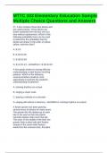 MTTC 103 Elementary Education Sample Multiple Choice Questions and Answers