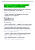 Paramedic Entrance Exam Questions With Detailed Answers&lpar;Verified&rpar;