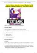 Test Bank for Maternity and Women&rsquo;s Health Care 12th Edition Lowdermilk &lpar;All chapters Complete&comma; Question and Answers&rpar;2024